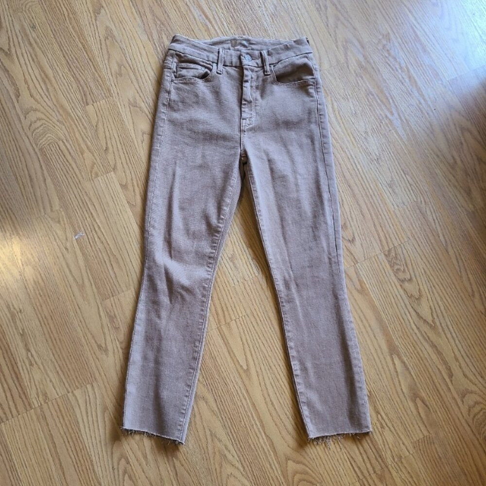 NEW NWOT! MOTHER HIGH WAISTED LOOKER ANKLE FRAY stretch DENIM jeans sz 25 - Picture 2 of 10